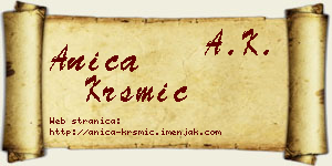 Anica Krsmić vizit kartica